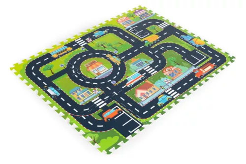 Habszivacs puzzle szőnyeg városi utcák