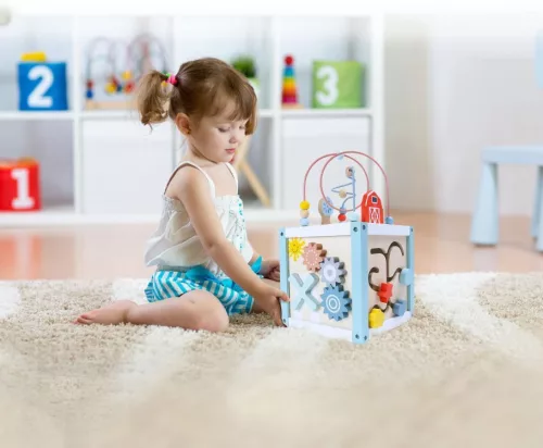 Fa oktatási kocka válogató építőkockákkal