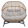 HOLAND rattan dupla kosárfotel bézs