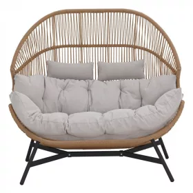 HOLAND rattan dupla kosárfotel bézs