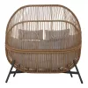 HOLAND rattan dupla kosárfotel bézs