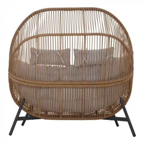 HOLAND rattan dupla kosárfotel bézs