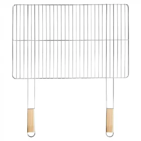 Szögletes grillrács fa fogantyúval 69x60 cm