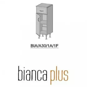   Bianca Plus 30 alacsony szekrény 1 ajtóval, 1 fiókkal, sonoma tölgy színben, jobbos