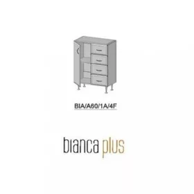   Bianca Plus 60 alacsony szekrény 1 ajtóval, 4 fiókkal,sonoma tölgy színben, balos