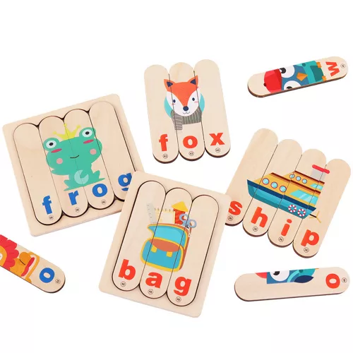 Angol tanuló puzzle oktató fajáték
