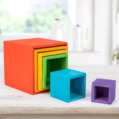 Szivárvány dobozos Montessori fajáték