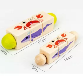 Állatos mini kirakós hengerek Montessori fajáték