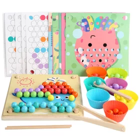 Képkirakó golyókkal Montessori fajáték