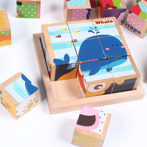 Fakocka puzzle, kirakós fajáték