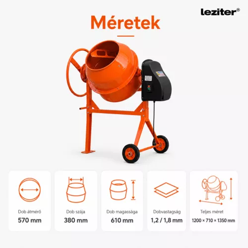 Mixer 140 betonkeverő 220V 550W 140 l