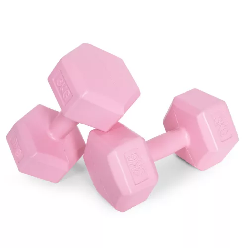 Hex súlyzó szett 2x3 kg rózsaszín