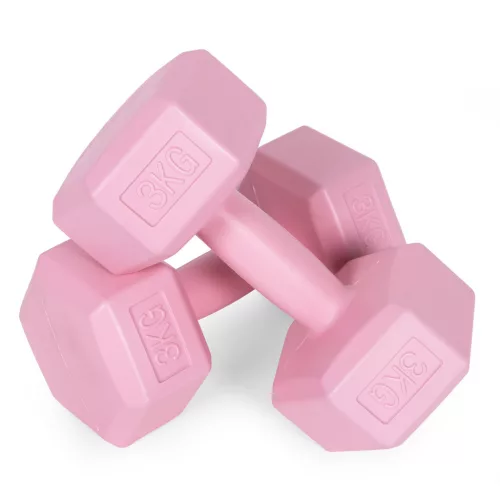 Hex súlyzó szett 2x3 kg rózsaszín