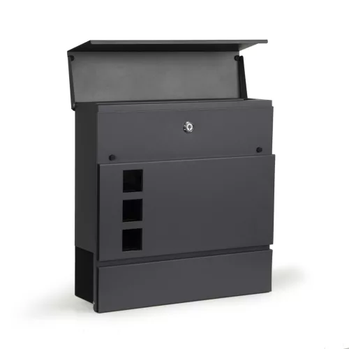 Postaláda horganyzott acélból újságtartóval antracit