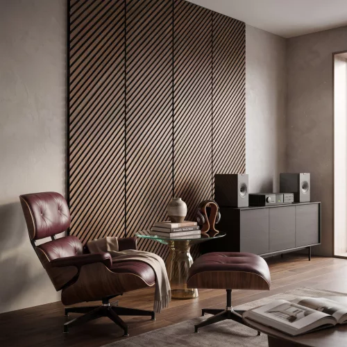 Akusztikus falpanel Deco I olajos tölgy hatású 260x60x1,8 cm