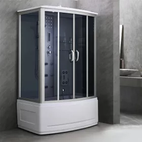   Emilia 85x135 cm hidromasszázs kádkabin elektronikával Black