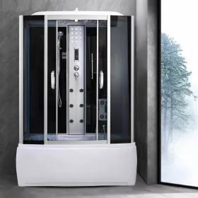  Emilia 85x150 cm hidromasszázs kádkabin elektronikával Black