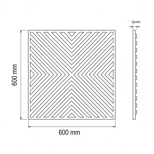 Akusztikus falpanel Deco IV bambusz hatású 60x60x1,8 cm
