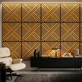 Akusztikus falpanel Deco VI bambusz hatású 60x60x1,8 cm