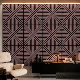   Akusztikus falpanel Deco VI olajos tölgy hatású 60x60x1,8 cm