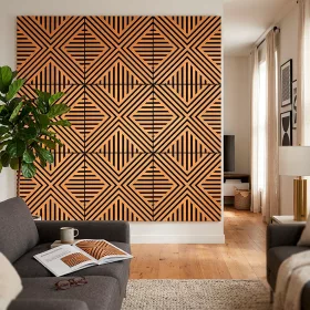 Akusztikus falpanel Deco VII bambusz hatású 60x60x1,8 cm