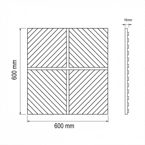 Akusztikus falpanel Deco IX bambusz hatású 60x60x1,8 cm