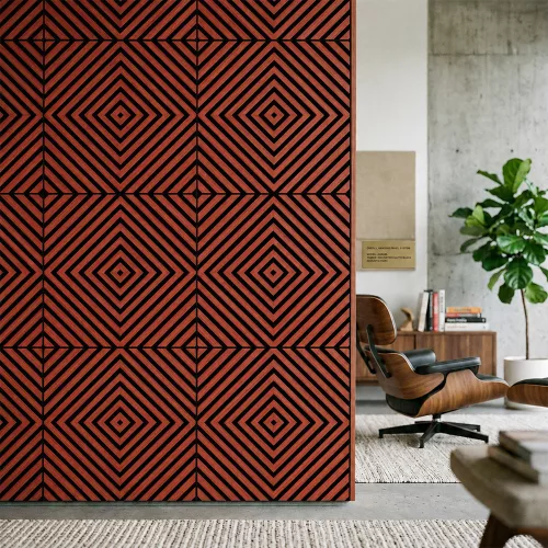 Akusztikus falpanel Deco XI dió hatású 60x60x1,8 cm