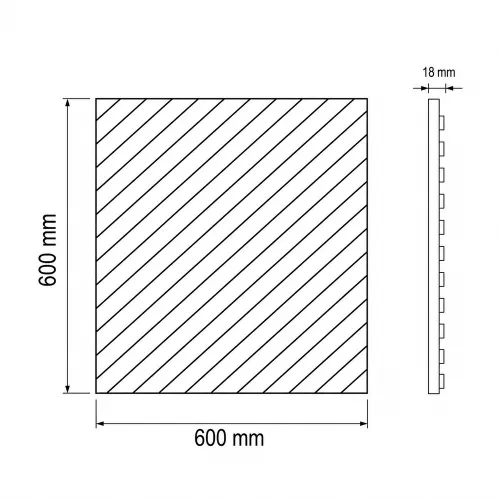 Akusztikus falpanel Deco III bambusz hatású 60x60x1,8 cm