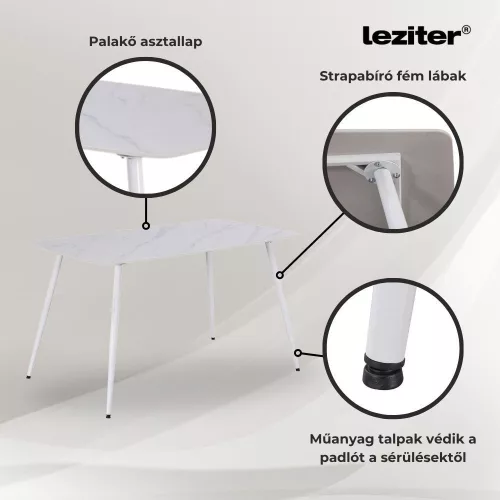Ravena 4+1 étkező garnitúra fehér-fehér