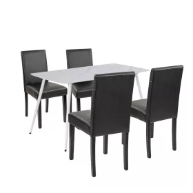 Megan 4+1 étkező garnitúra fehér-fekete