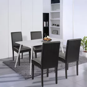Megan 4+1 étkező garnitúra fehér-fekete