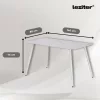 Bora 140 cm szögletes szinterezett kő étkezőasztal fehér