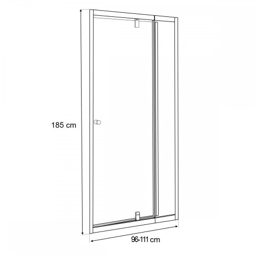 Flexi állítható zuhanyajtó 96-111x185 cm