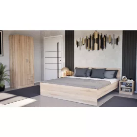   Miami franciaágy ágyneműtartó nélkül 180x200 cm sonoma tölgy-sonoma tölgy