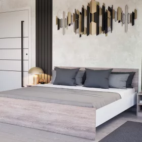   Miami franciaágy ágyneműtartó nélkül 180x200 cm yorki tölgy-fehér