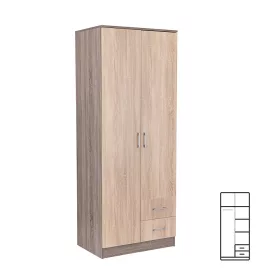 Miami gardróbszekrény 80x205 cm sonoma tölgy-yorki tölgy
