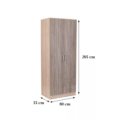Miami gardróbszekrény 80x205 cm yorki tölgy-sonoma tölgy