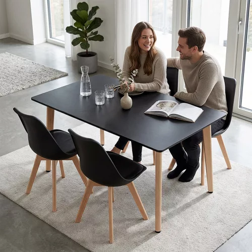Silla 120 4+1 étkező garnitúra fekete-fekete