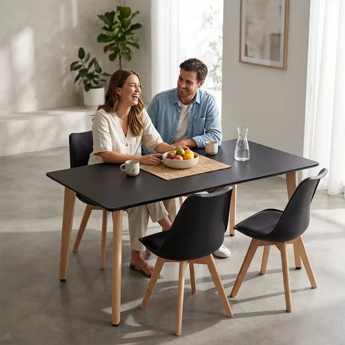 Silla 150 4+1 étkező garnitúra fekete-fekete