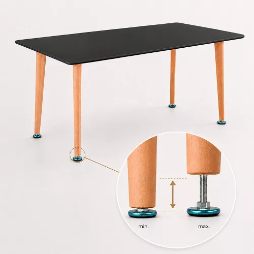 Silla 150 cm szögletes étkezőasztal fekete
