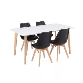 Silla 150 4+1 étkező garnitúra fehér-fekete