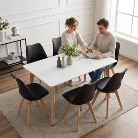 Silla 150 6+1 étkező garnitúra fehér-fekete