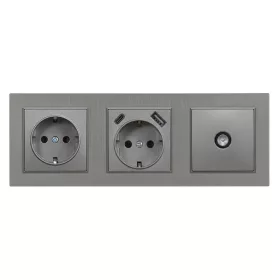   Nova dugalj, USB, TV csatlakozóval szürke szálcsiszolt kerettel