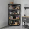 Nagy teherbírású sarokpolc 180x70x40-40 cm 175 kg fekete