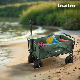 Összecsukható prémium kerti strandkocsi zöld