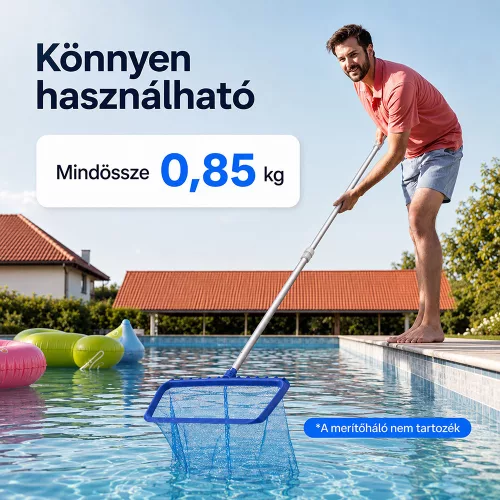 Teleszkópos rúd medence tisztító hálóhoz LMTH-01 2x180 cm, 0,8 mm, ezüst