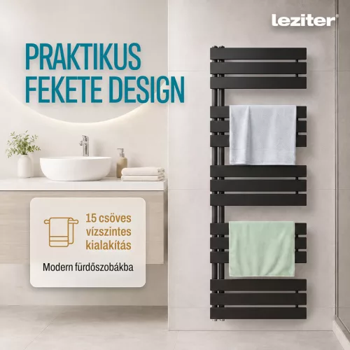 Solaro Design törölközőszárító radiátor 1600x600 mm fekete
