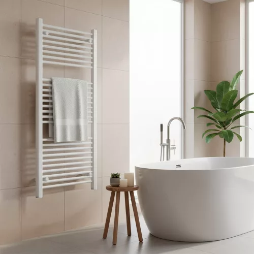 Egyenes törölközőszárító radiátor 1200x600 mm fehér