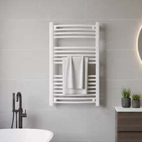 Íves törölközőszárító radiátor 1000x500 mm fehér