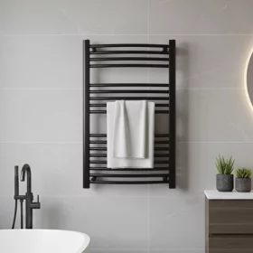 Íves törölközőszárító radiátor 1000x600 mm fekete
